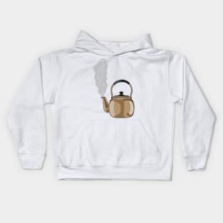 Stovetop or hob kettle cartoon illustration Kids Hoodie